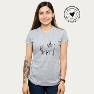 Happy Daisy Gray Graphic T Shirt